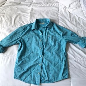 Turquoise Hollister Casual Long Sleeve Button Down
